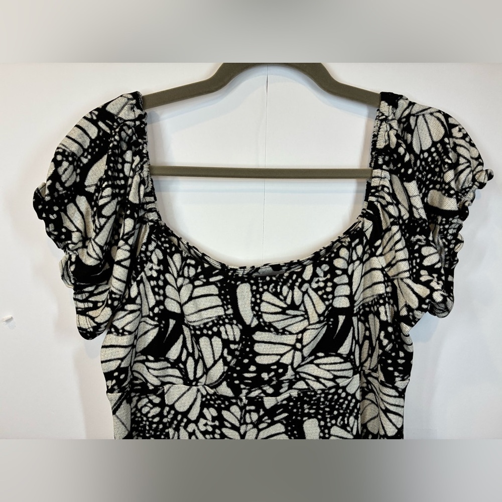 Urban Outfitters Babydoll Mini Dress Women’s Blk/Cream Butterfly Print Y2K Sz L - Picture 2 of 6